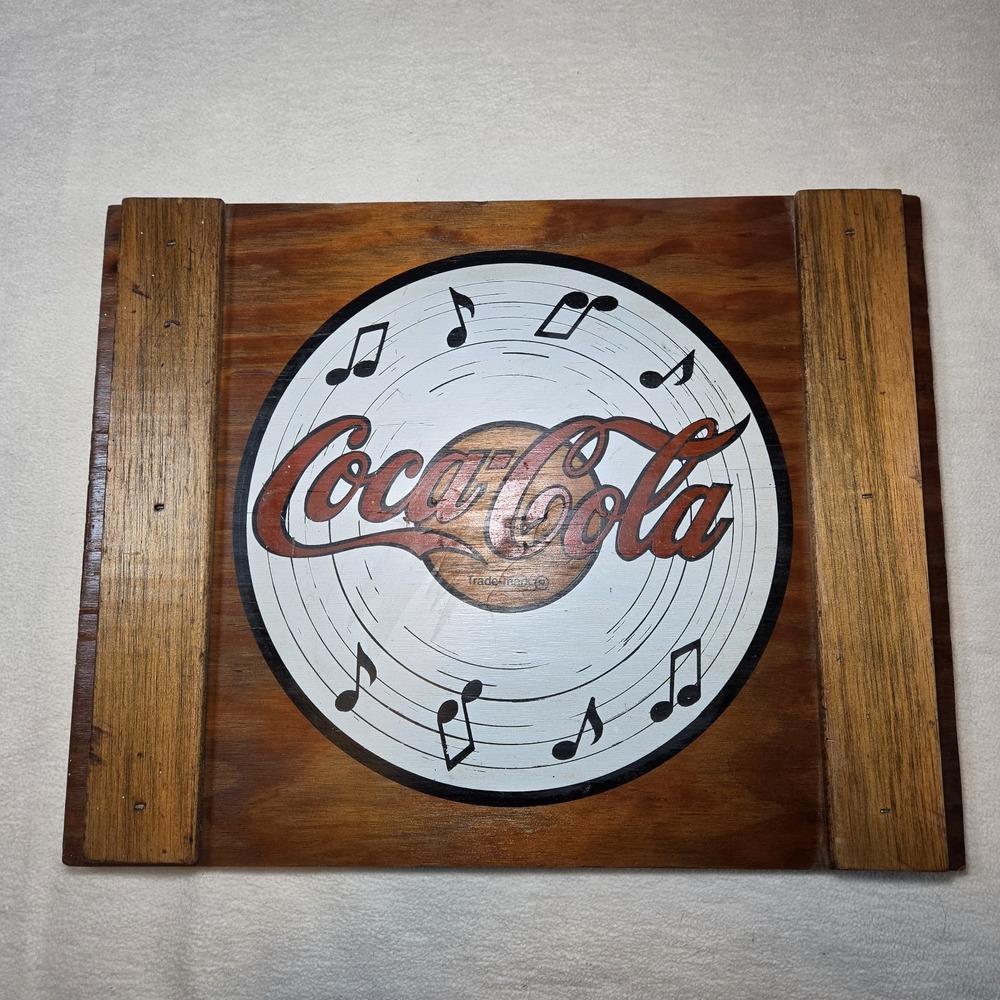 Vintage COCA-COLA Crate Lid Wall Art Wooden Sign 16" x 13" Decor